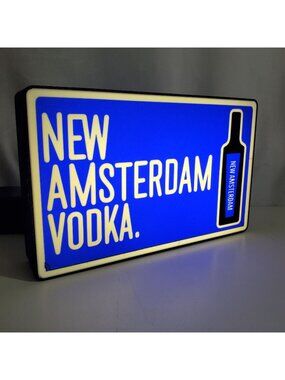 New Amsterdam Vodka LED Light Box Sign – USB Powered Bar Decor
